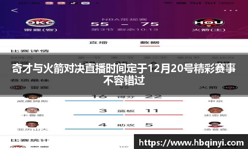 奇才与火箭对决直播时间定于12月20号精彩赛事不容错过